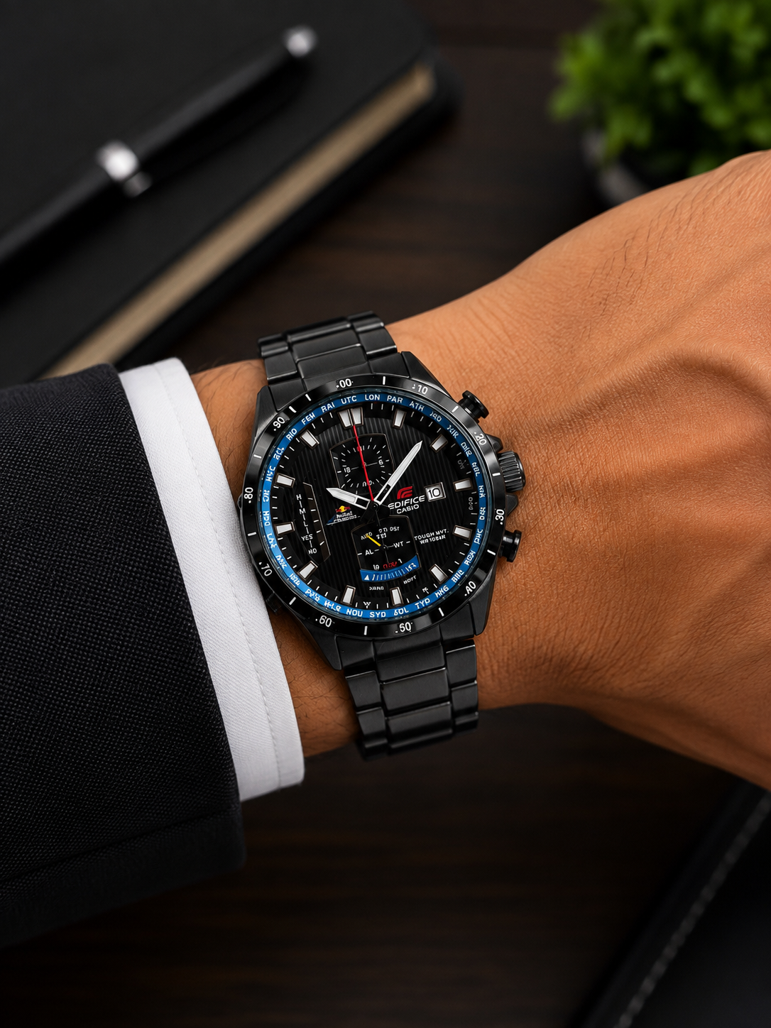 EDIFICE EQW A111DC BLACK CHAIN