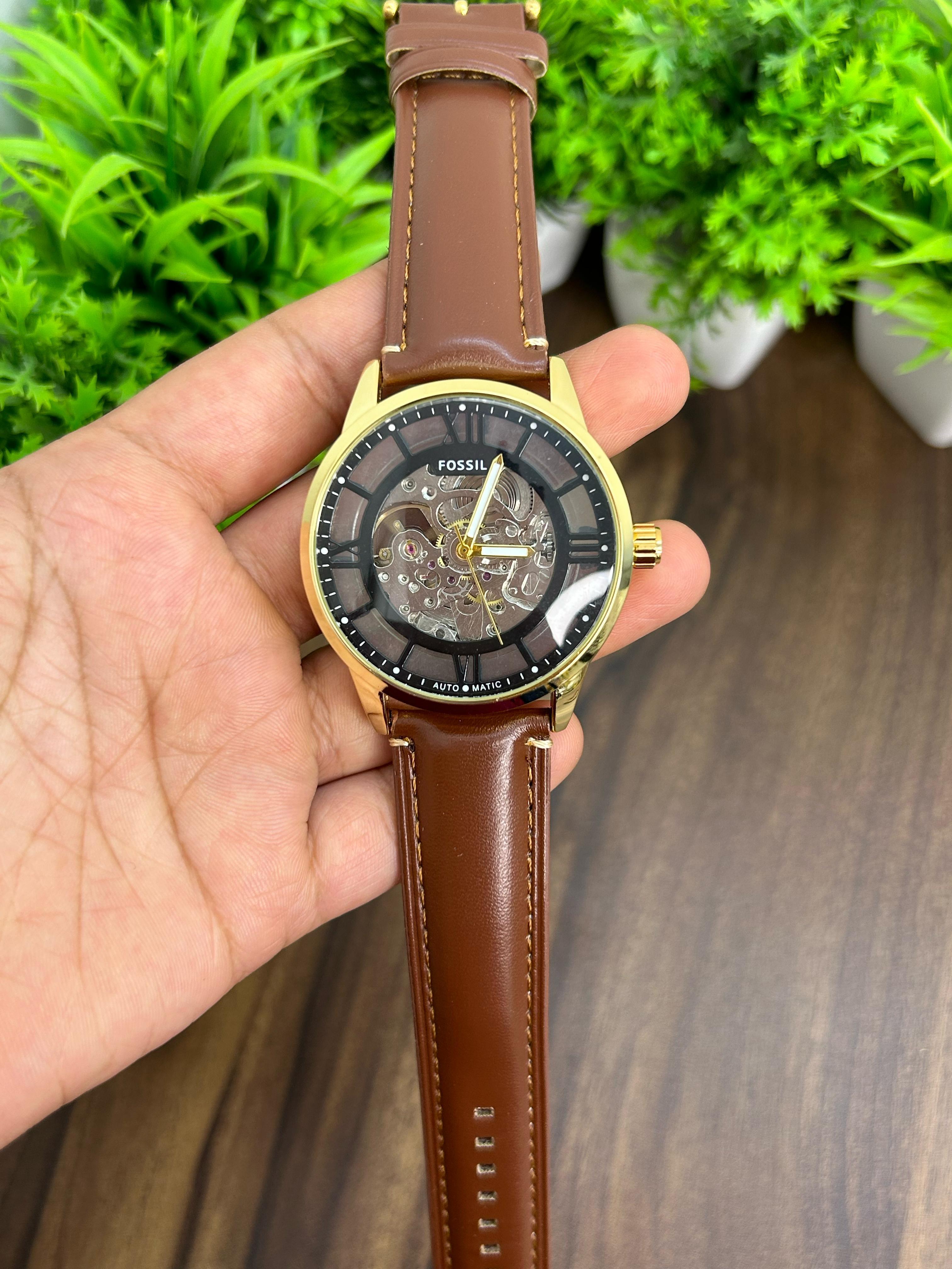 FOSSIL TOWNSMAN ME3098 AUTOMATIC BROWN-GOLD