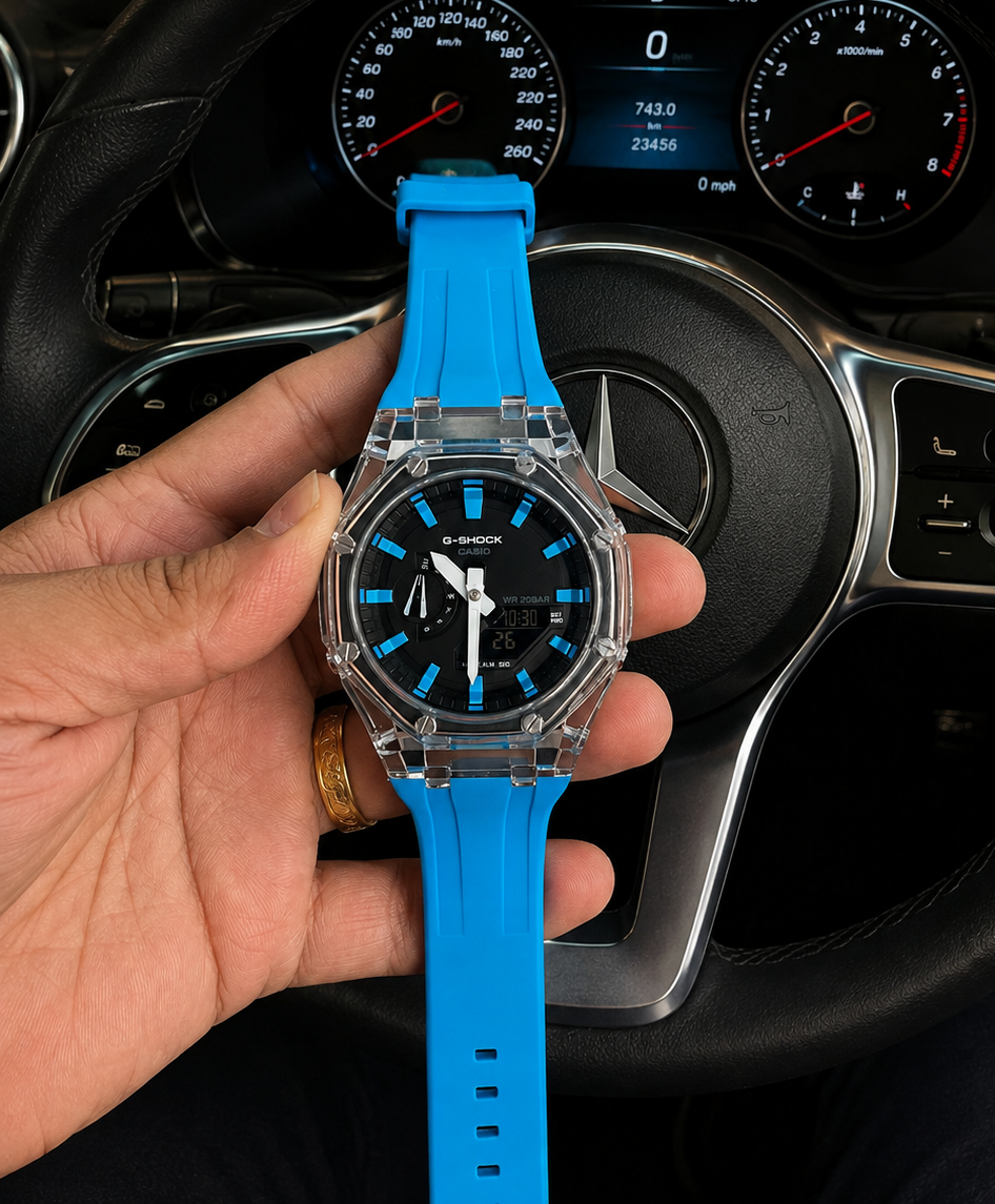 GSHOCK GA-2100, BLUE DIAL