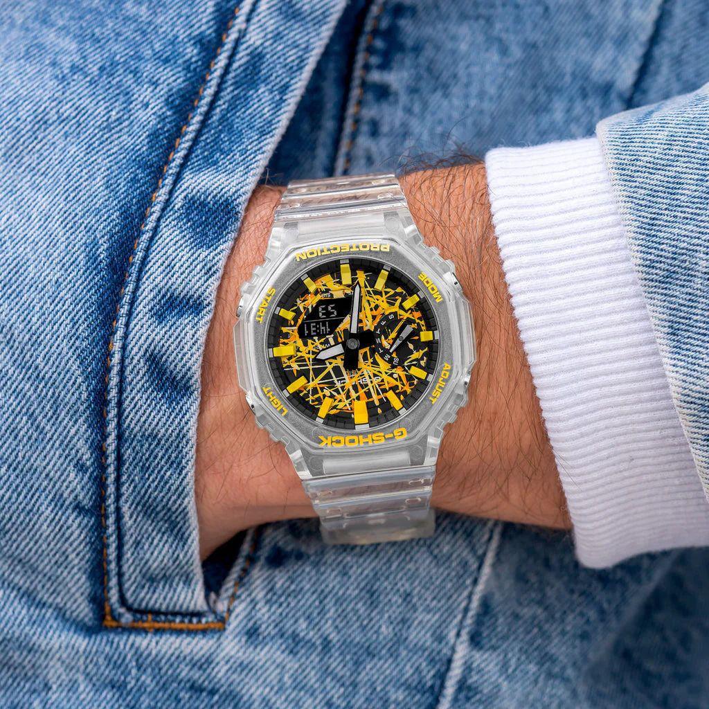 GSHOCK GA2100 JELLYFISH EDITION, YELLOW DIAL