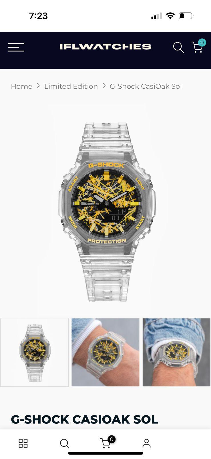 GSHOCK GA2100 JELLYFISH EDITION, YELLOW DIAL