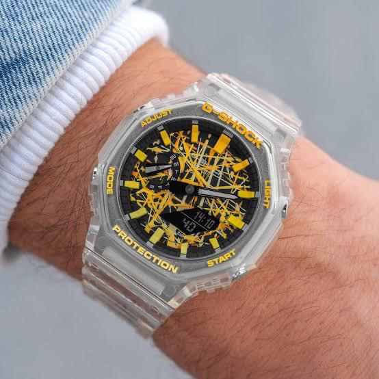 GSHOCK GA2100 JELLYFISH EDITION, YELLOW DIAL