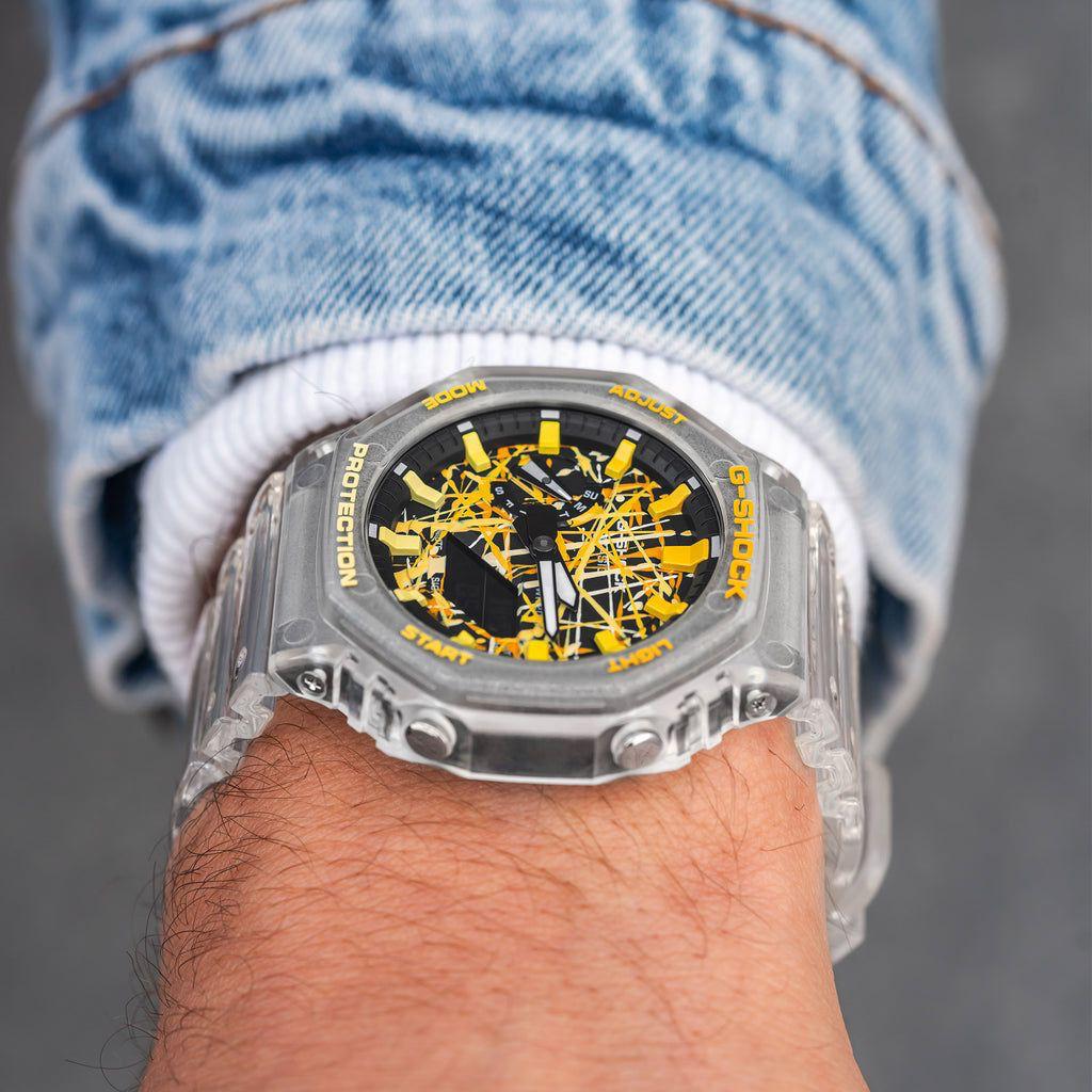 GSHOCK GA2100 JELLYFISH EDITION, YELLOW DIAL