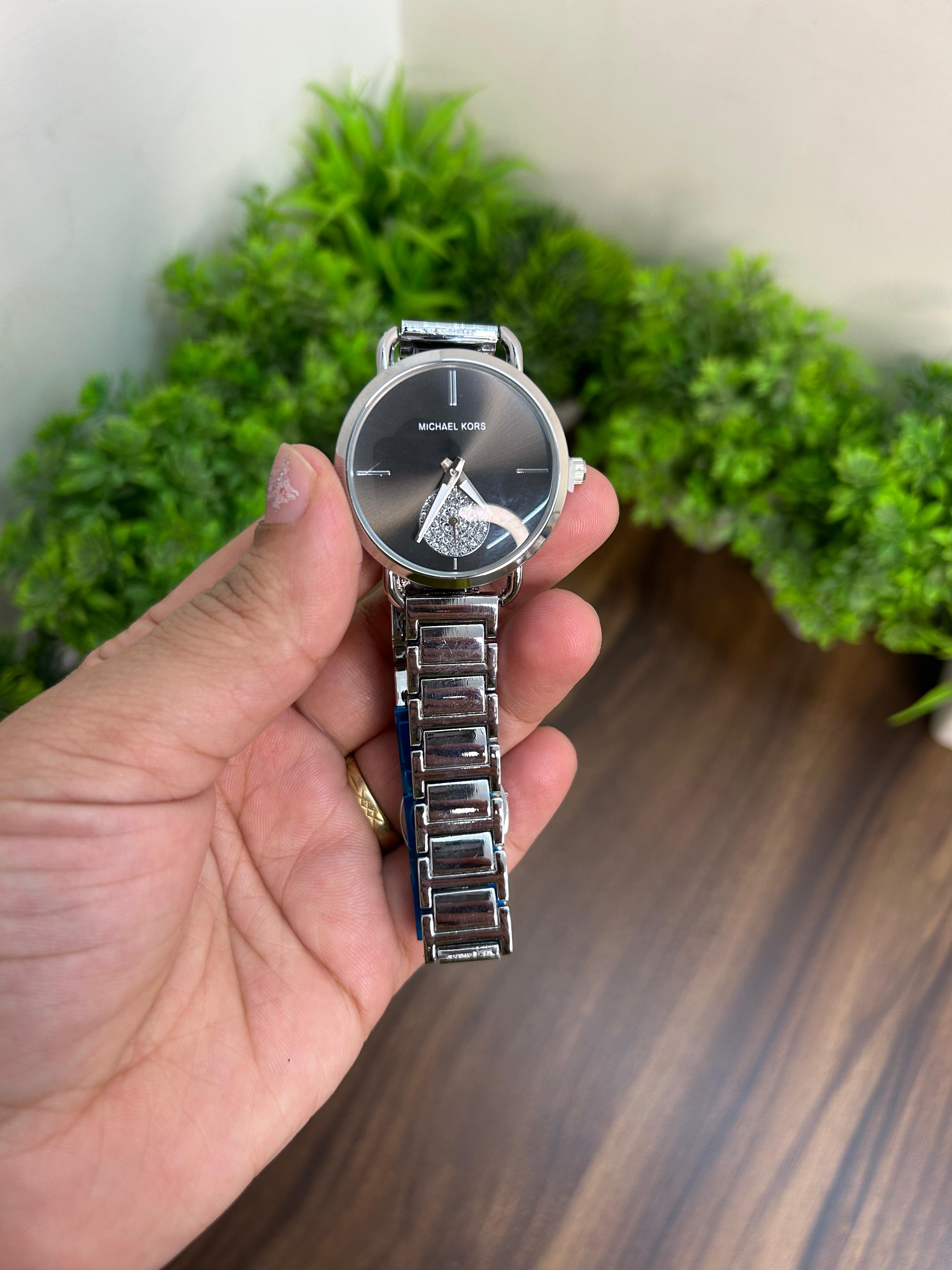 MK FOR LADIES PORTIA BLACK-SILVER
