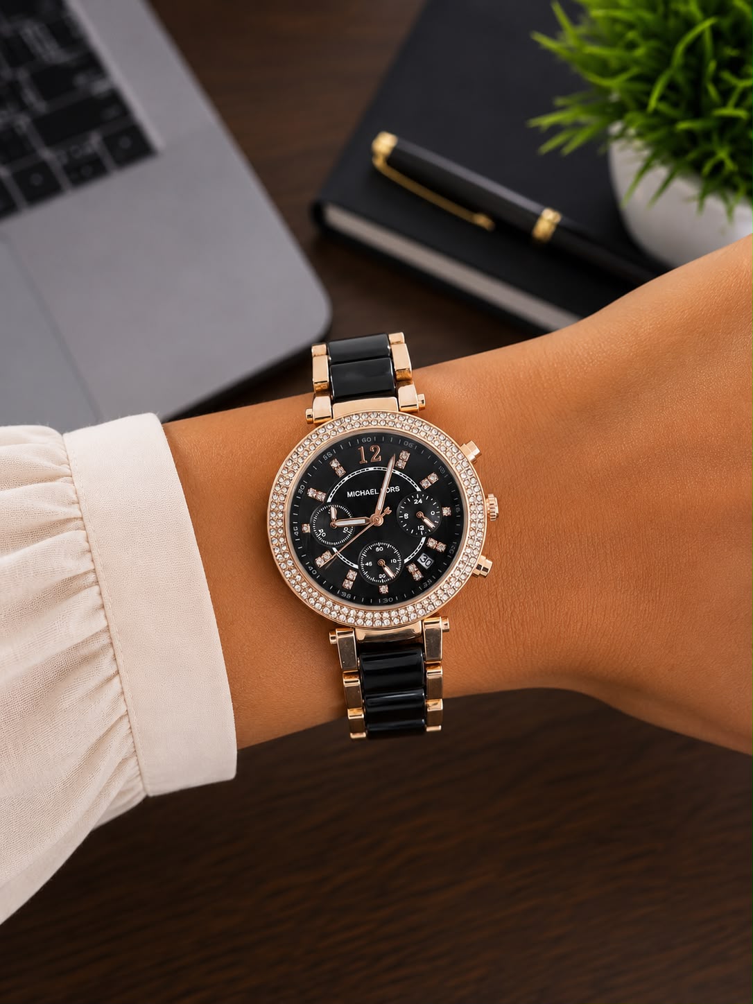 MK LADIES WATCH, ALL BLACK