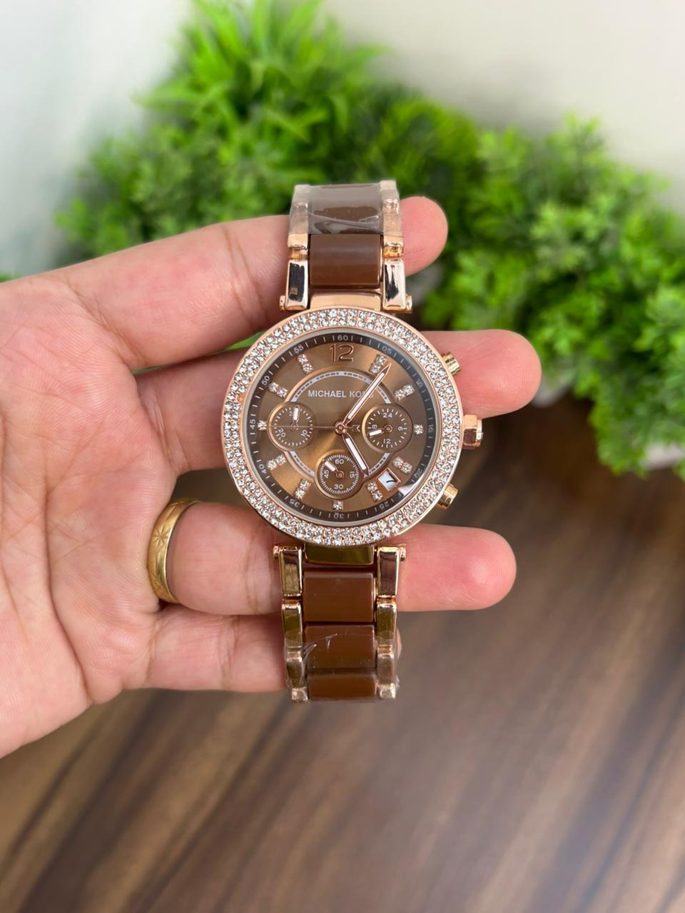 ML PARKER, BROWN LADIES WATCH
