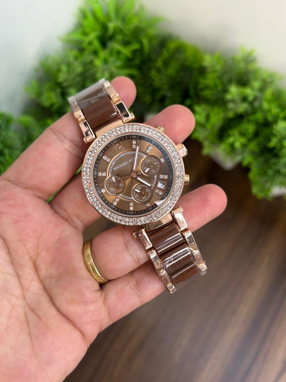 ML PARKER, BROWN LADIES WATCH