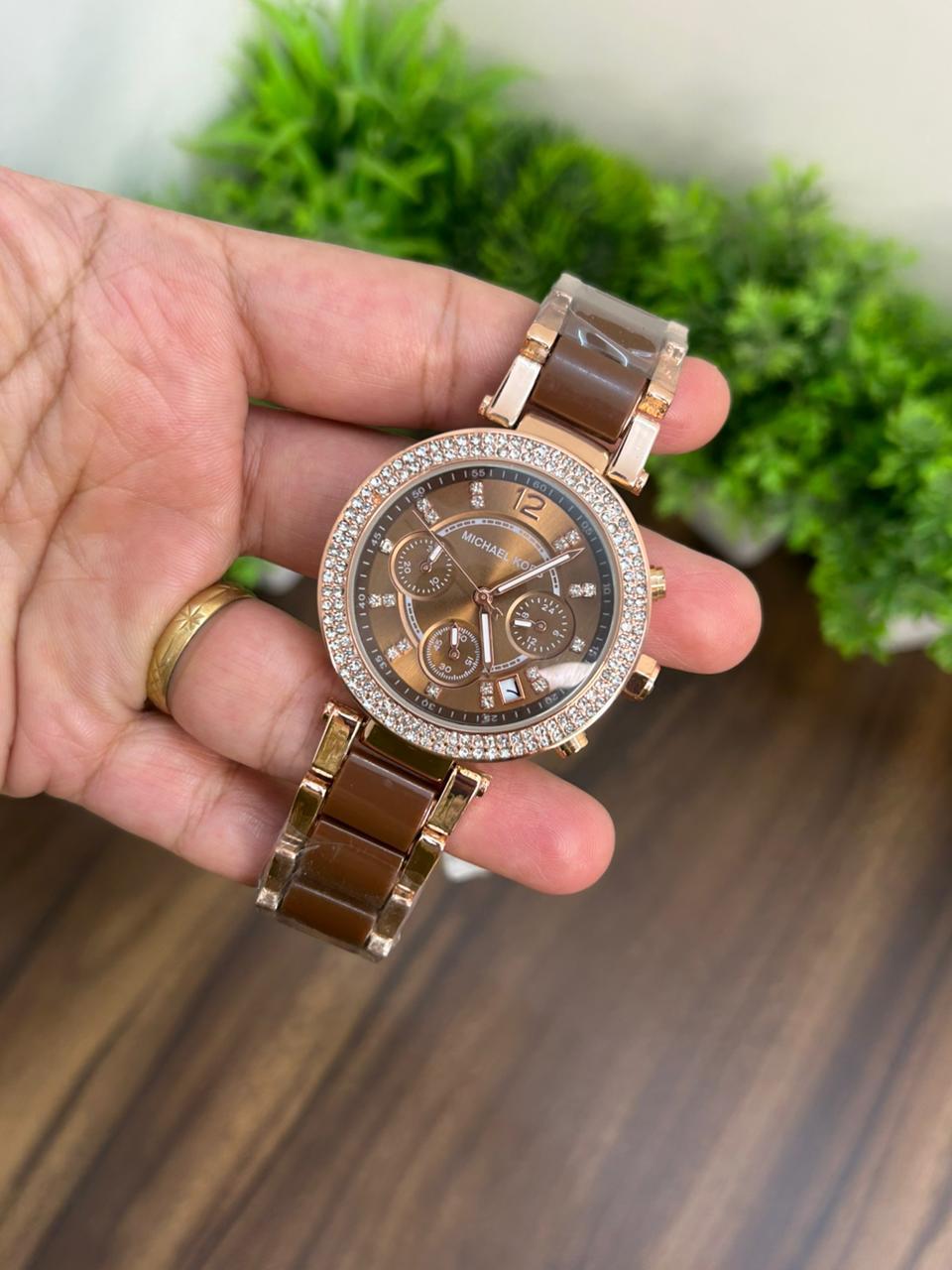 ML PARKER, BROWN LADIES WATCH