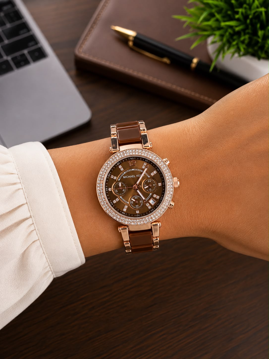 ML PARKER, BROWN LADIES WATCH