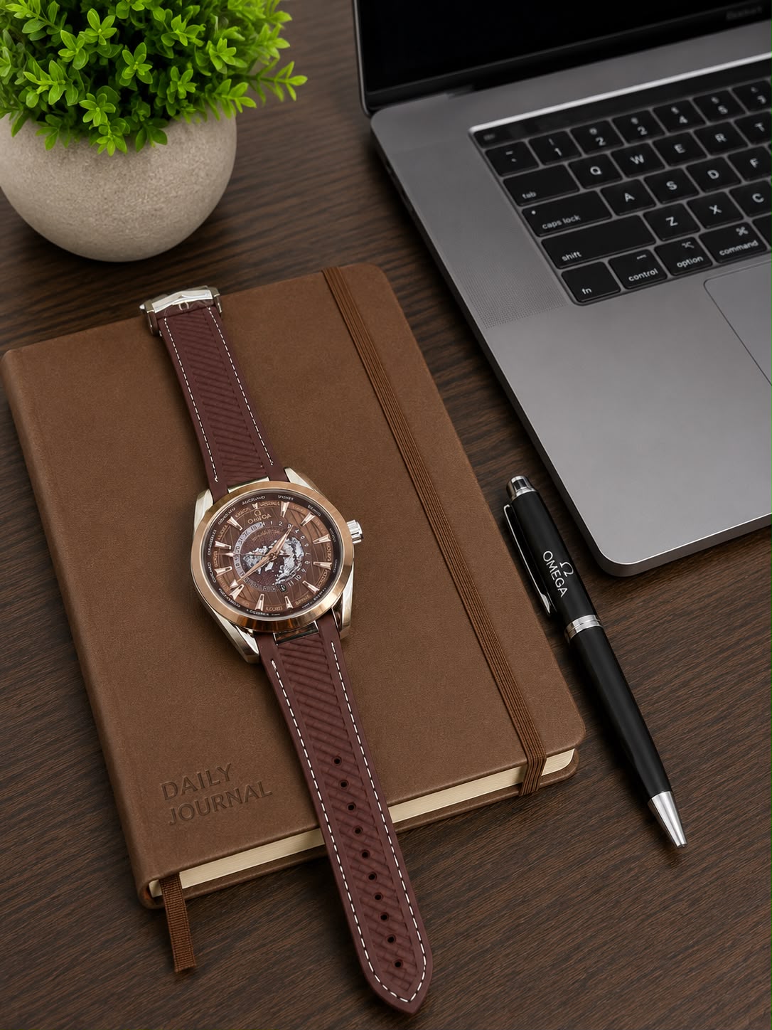 OMEGA SEAMASTER, BROWN STRAP