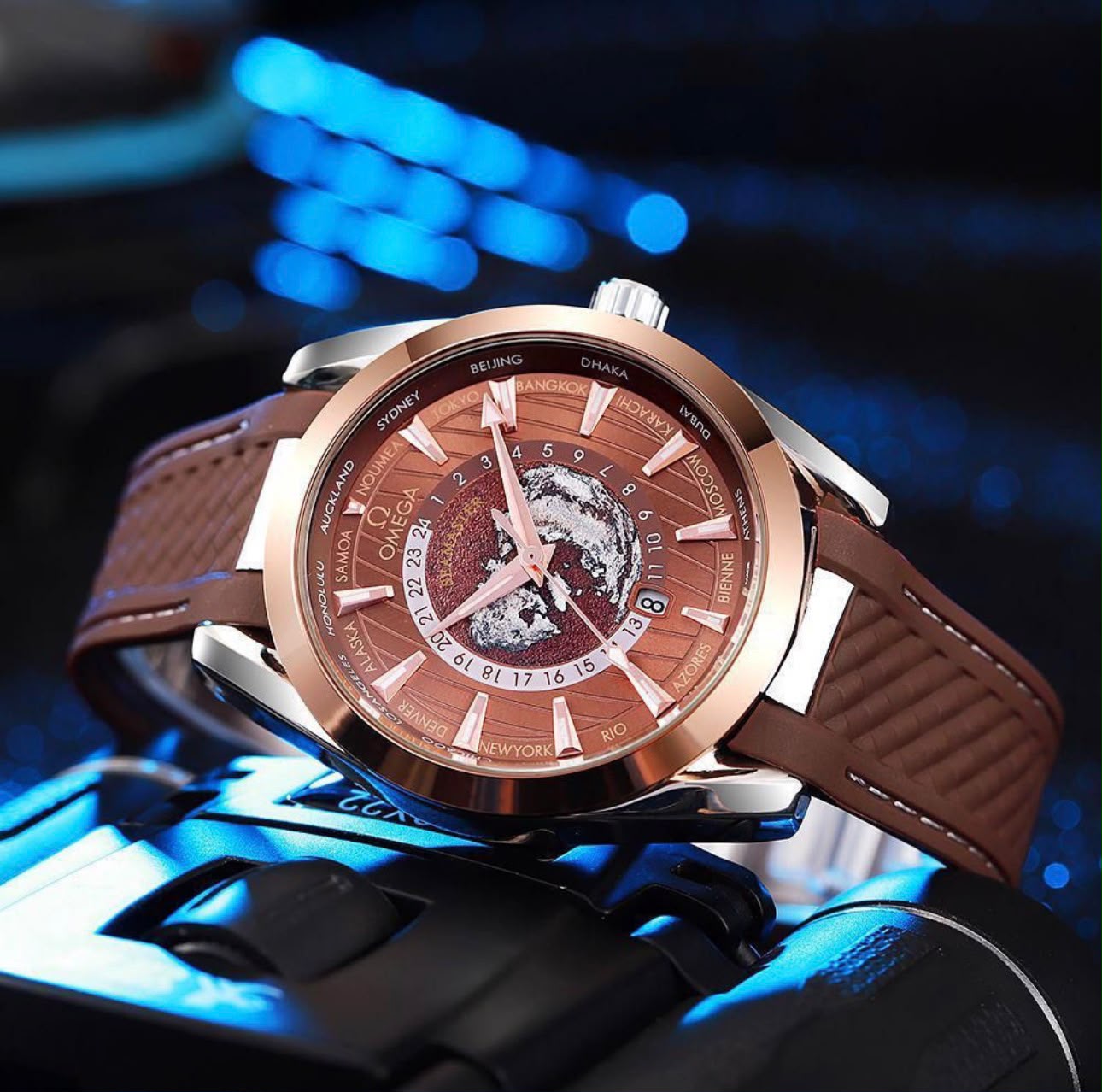 OMEGA SEAMASTER, BROWN STRAP
