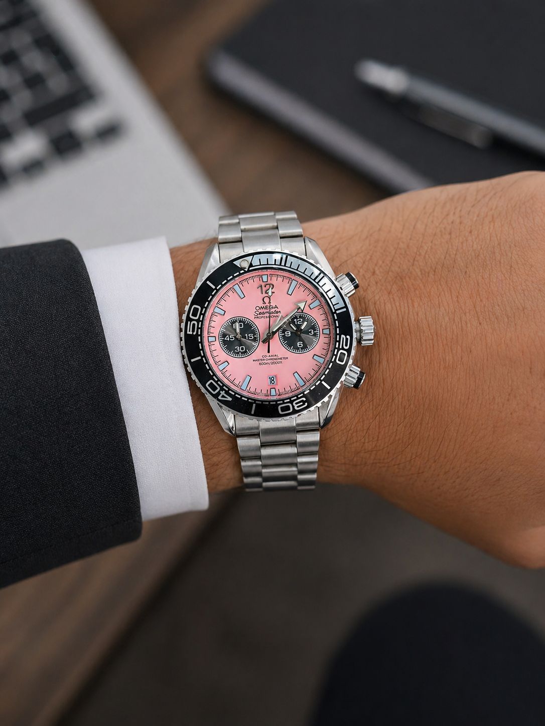 OMEGA SEAMASTER PREMIUM CHAIN PINK DIAL
