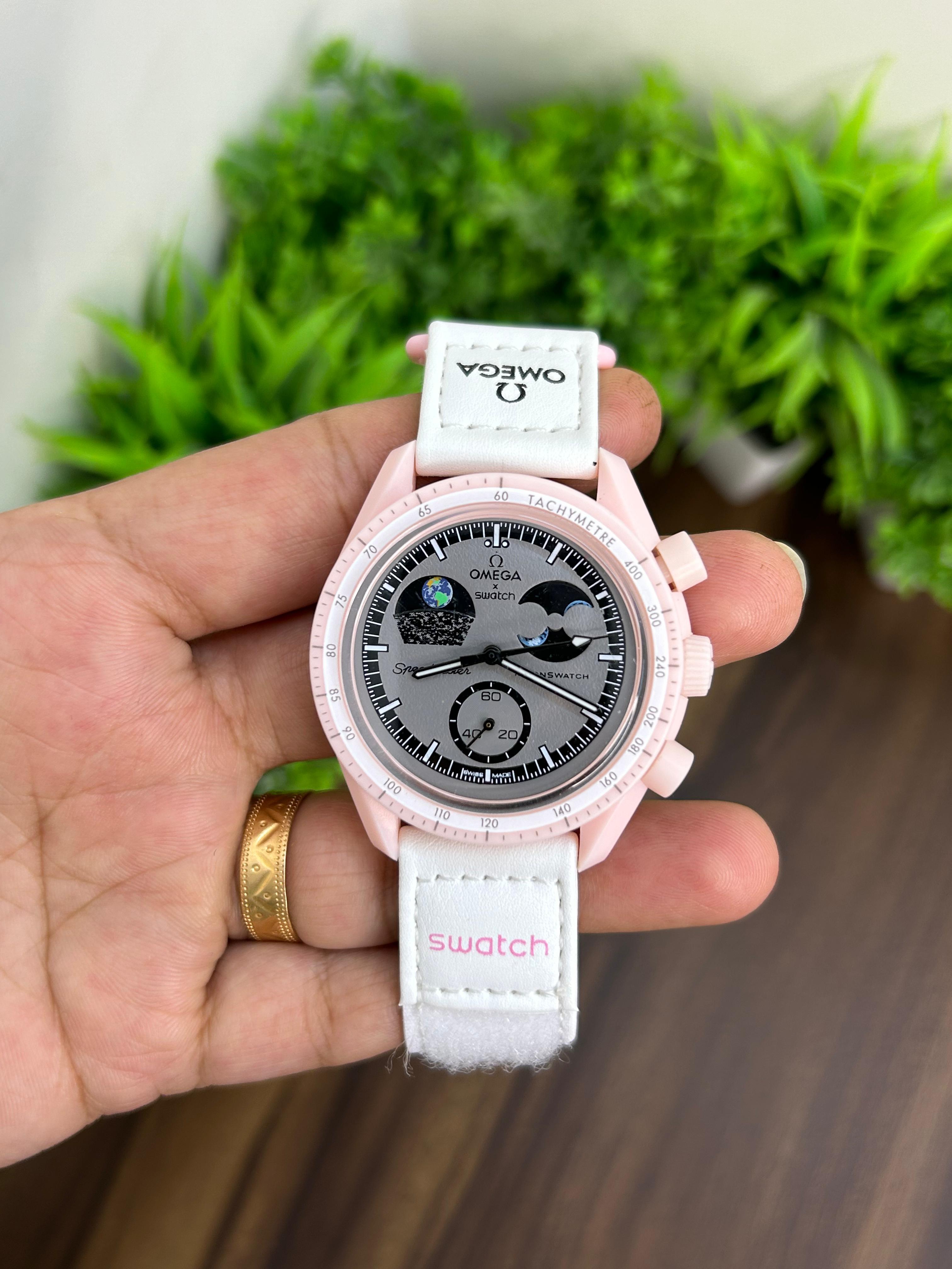 OMEGA X SWATCH WHITE- PINK