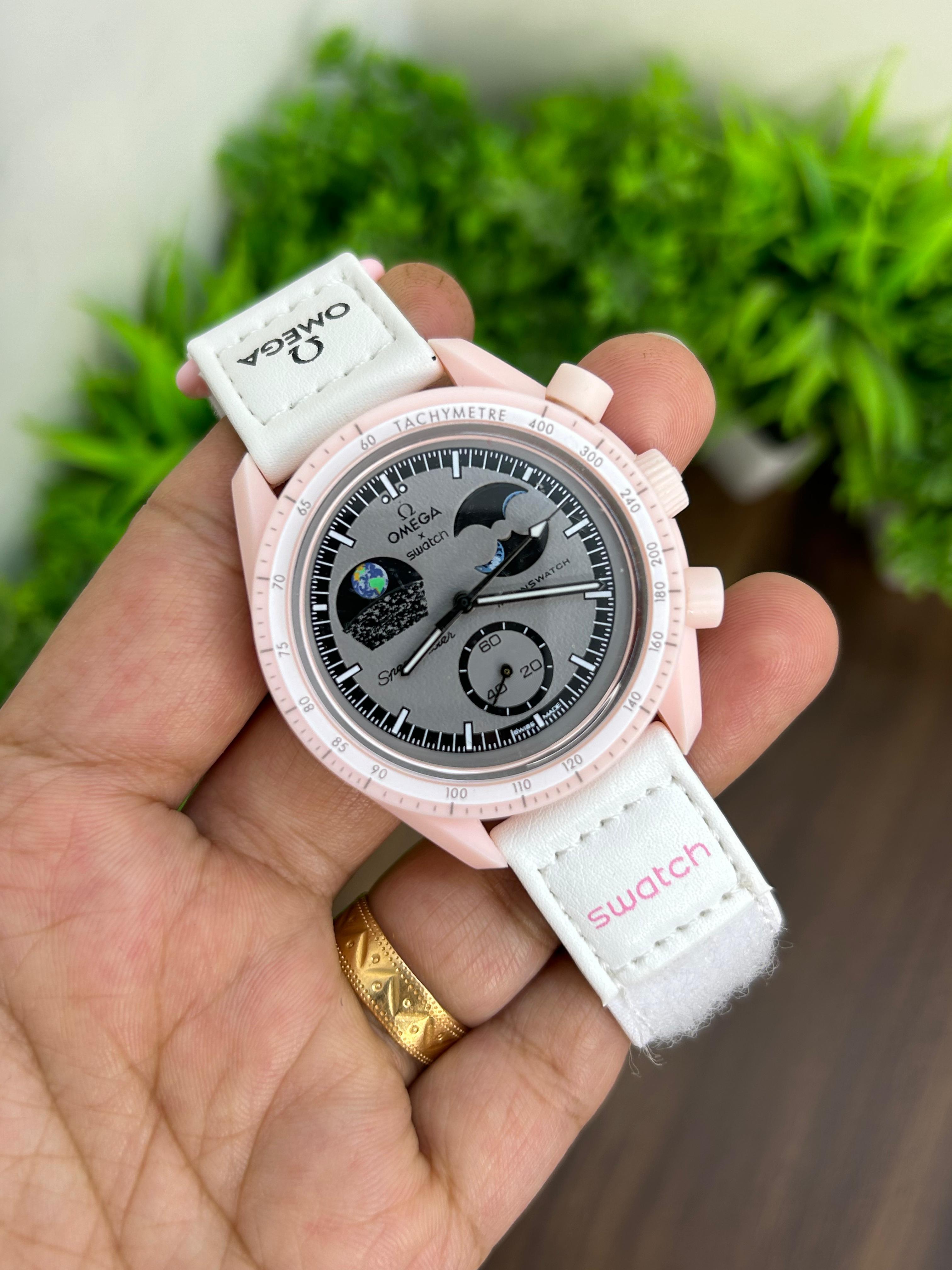 OMEGA X SWATCH WHITE- PINK