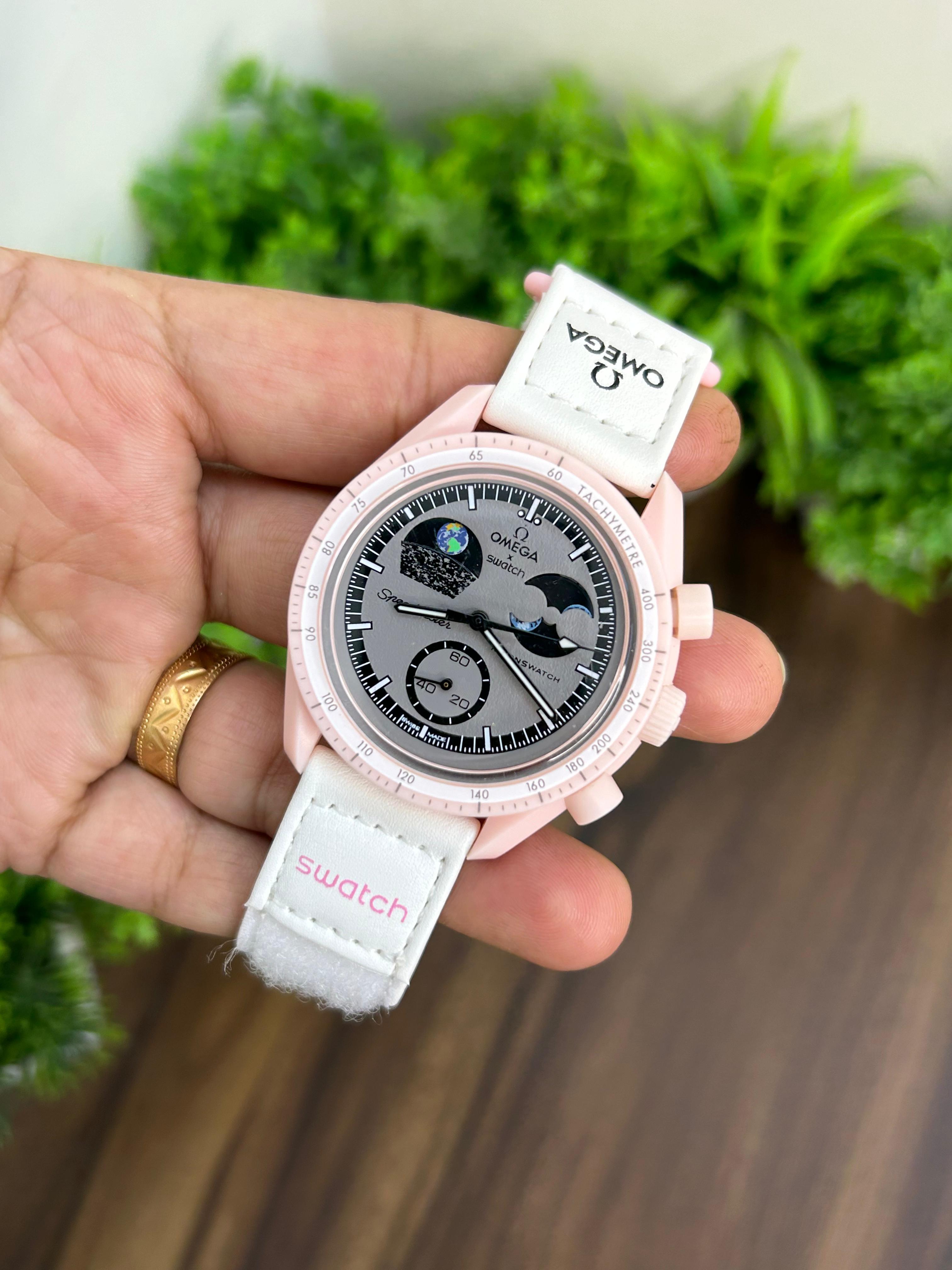 OMEGA X SWATCH WHITE- PINK