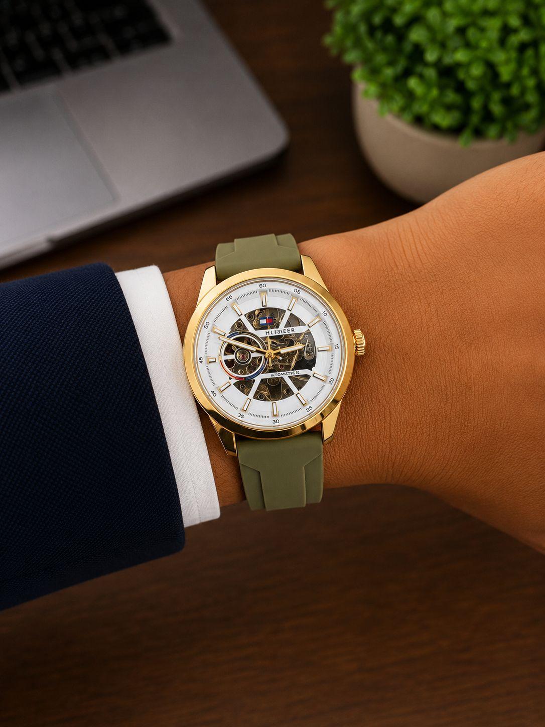TOMM* HILFIG*R AUTOMATIC, GREEN STRAP