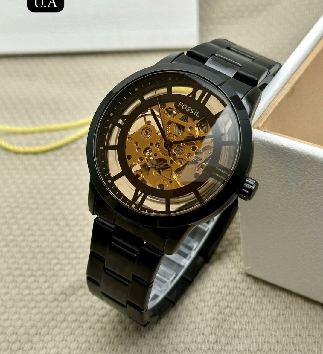 FOSSL AUTOMATIC BLACK CHAIN