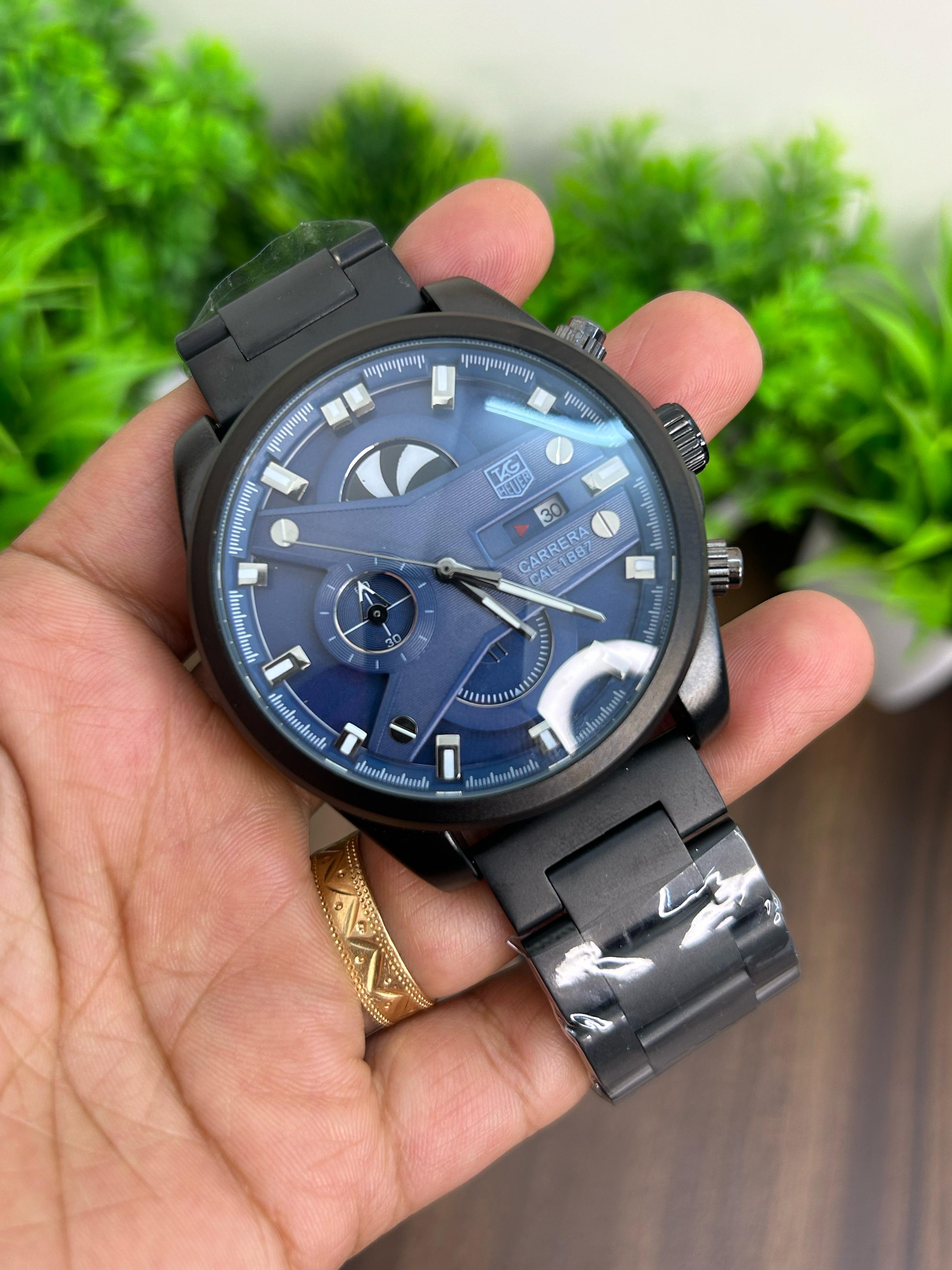 TAG HEUER CR7, BLUE WITH BLACK CHAIN