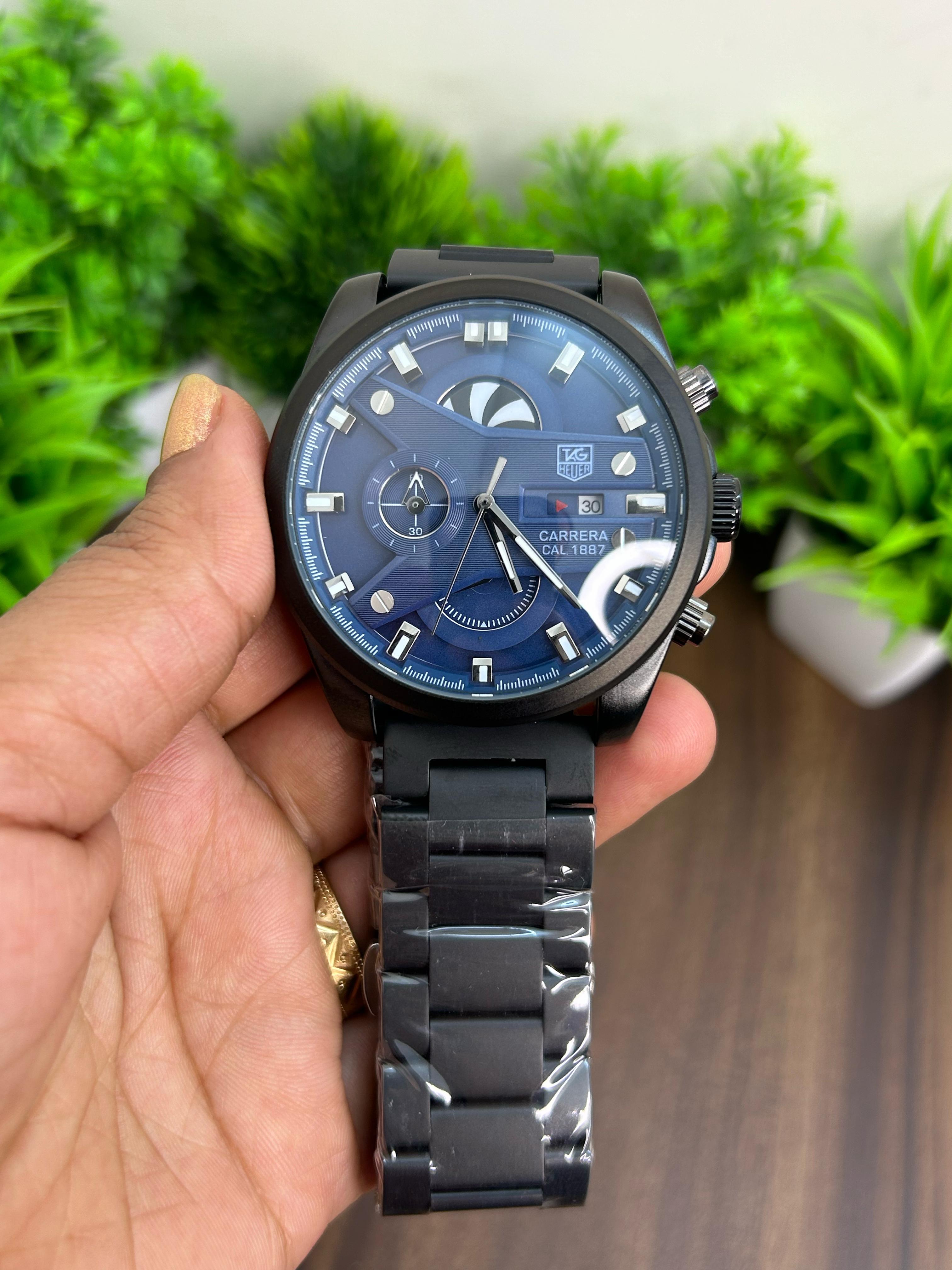 TAG HEUER CR7, BLUE WITH BLACK CHAIN