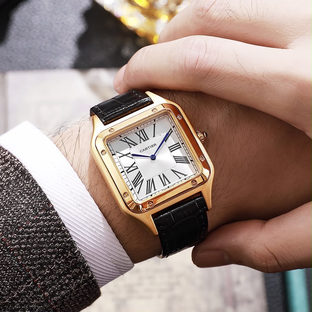 CARTIER DE SANTOS BLACK STRAP