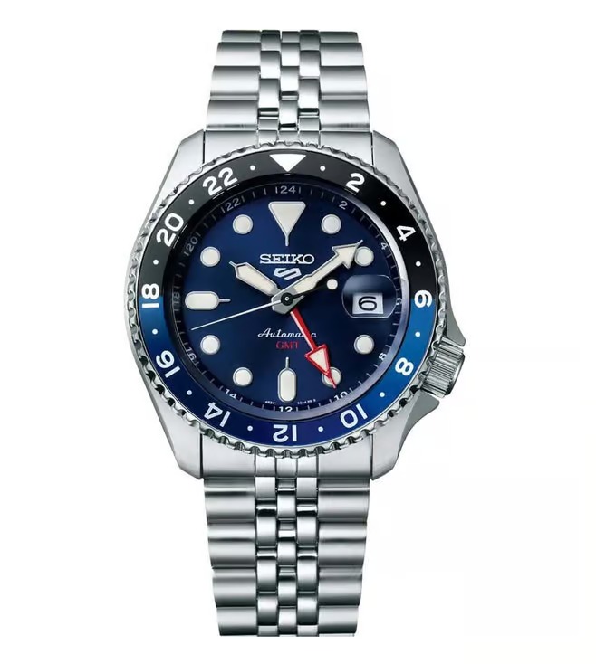 SEIKO GMT 5, BLUE DIAL WITH DUAL COLOUR BEZEL