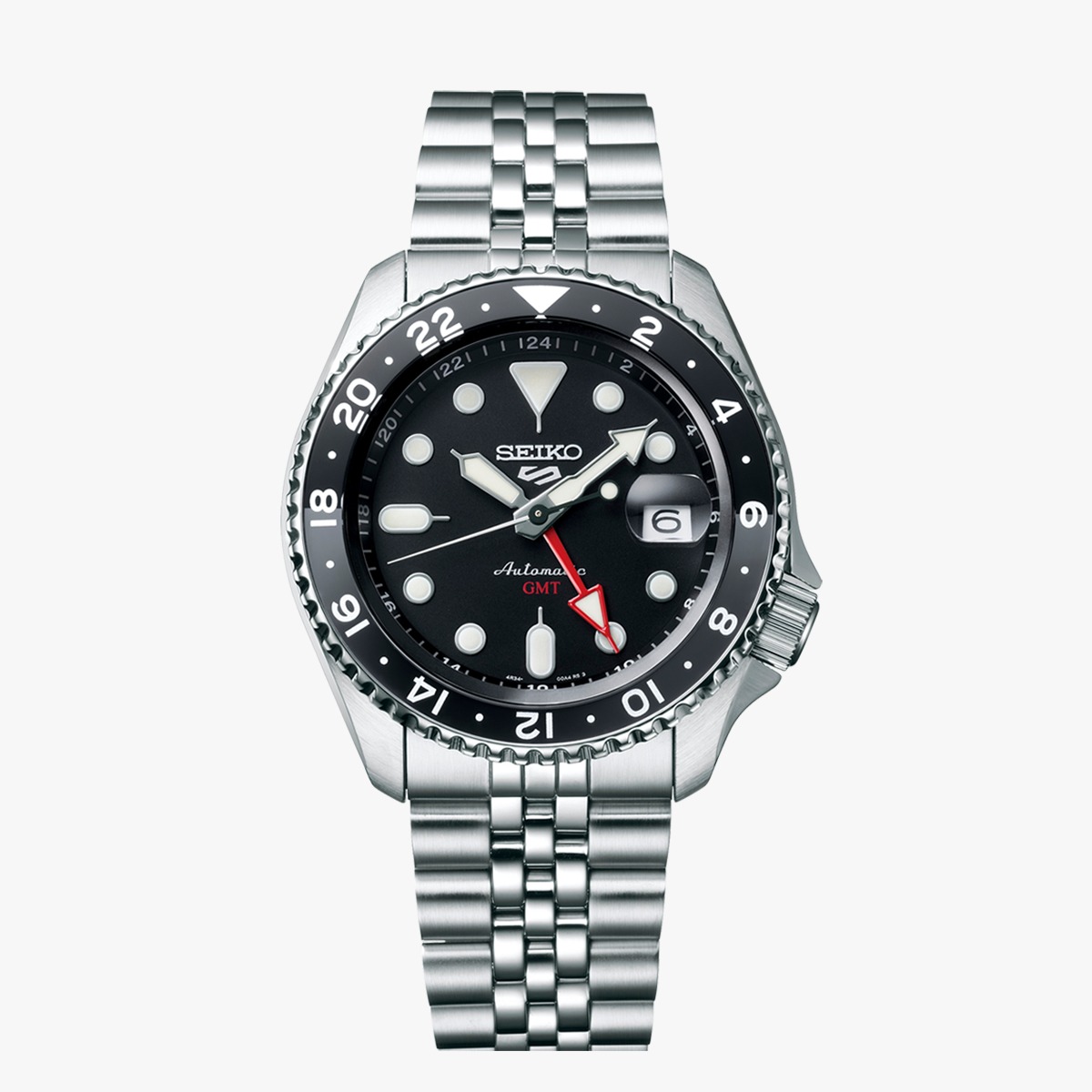 SEIKO GMT 5, BLACK DIAL WITH BLACK BEZEL