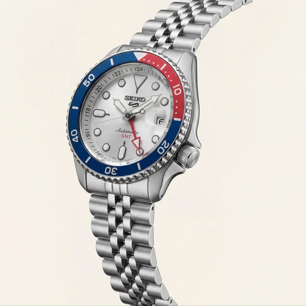 SEIKO GMT 5, WHITE DIAL WITH PEPSI EDITION BEZEL