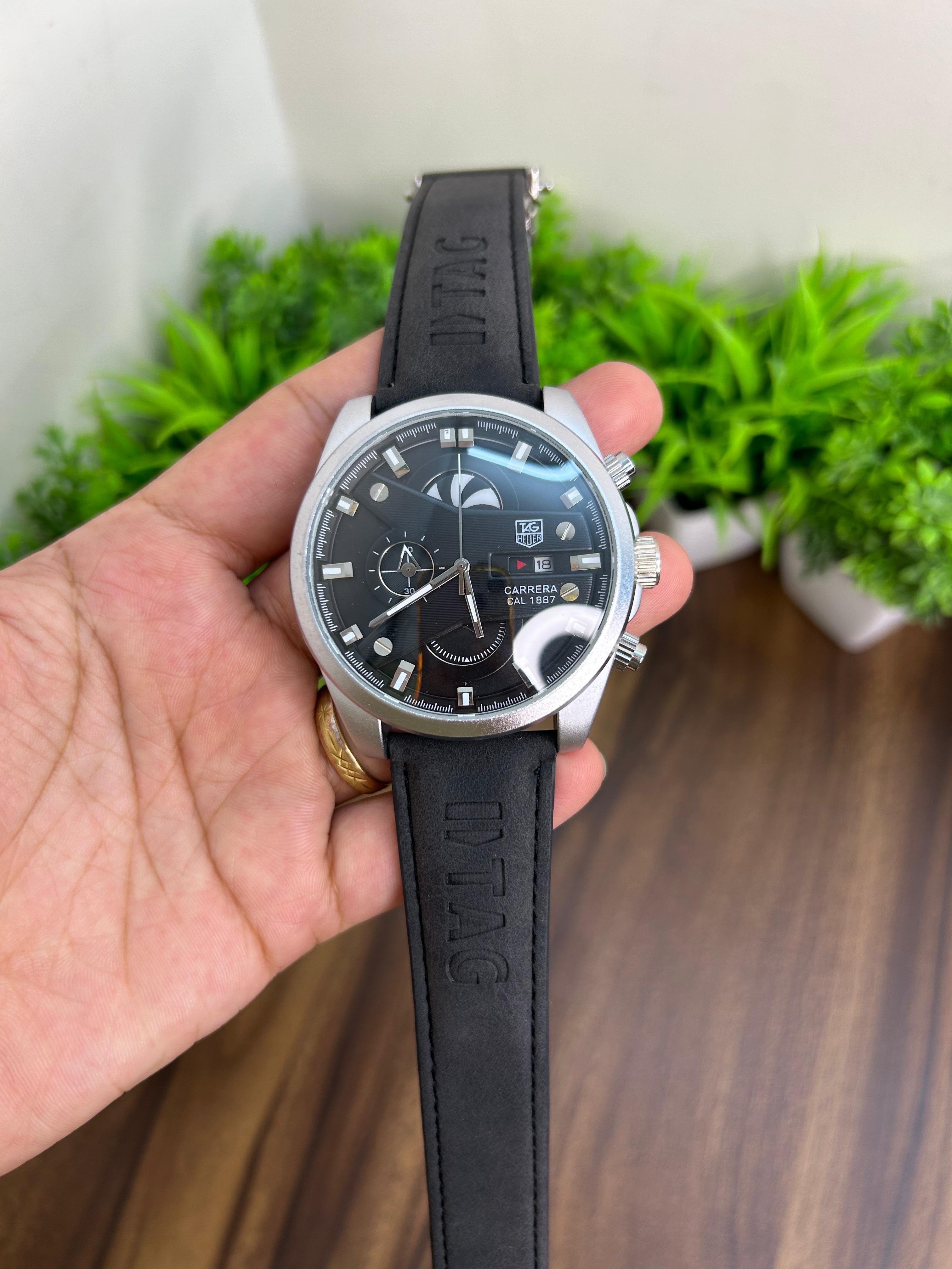 TAG HEUER CR7, BLACK STRAP SILVER BODY