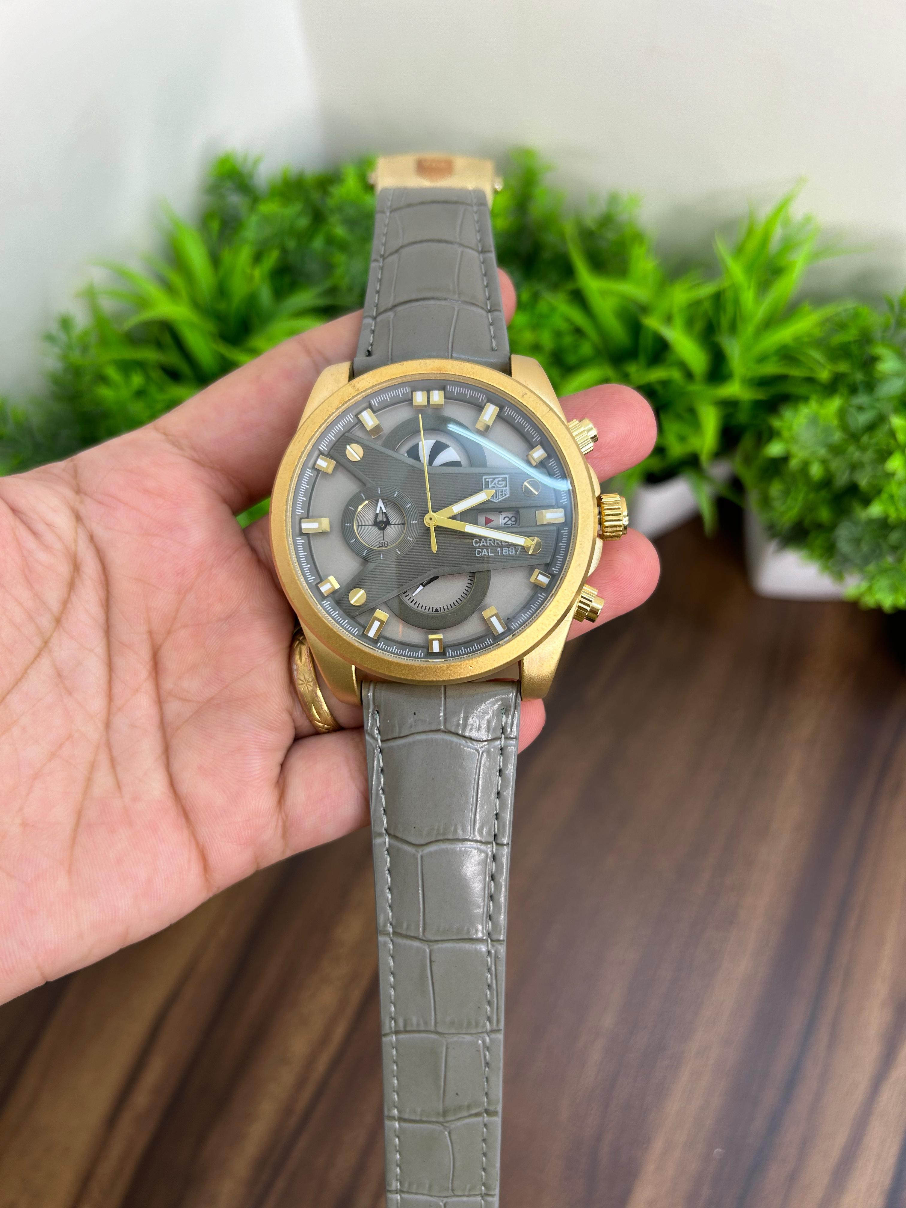 TAG HEUER CR7, GOLD WITH GREY STRAP