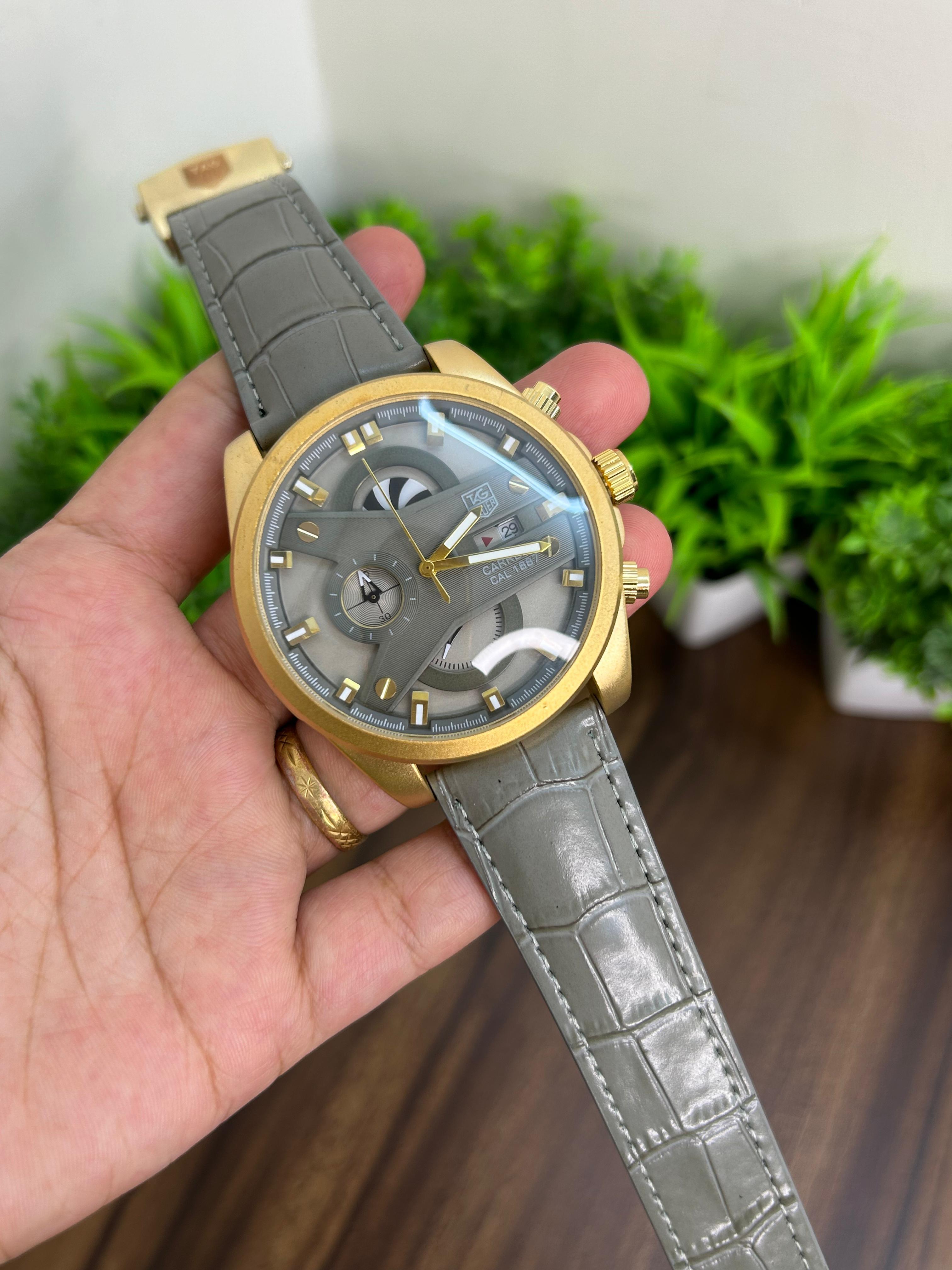 TAG HEUER CR7, GOLD WITH GREY STRAP