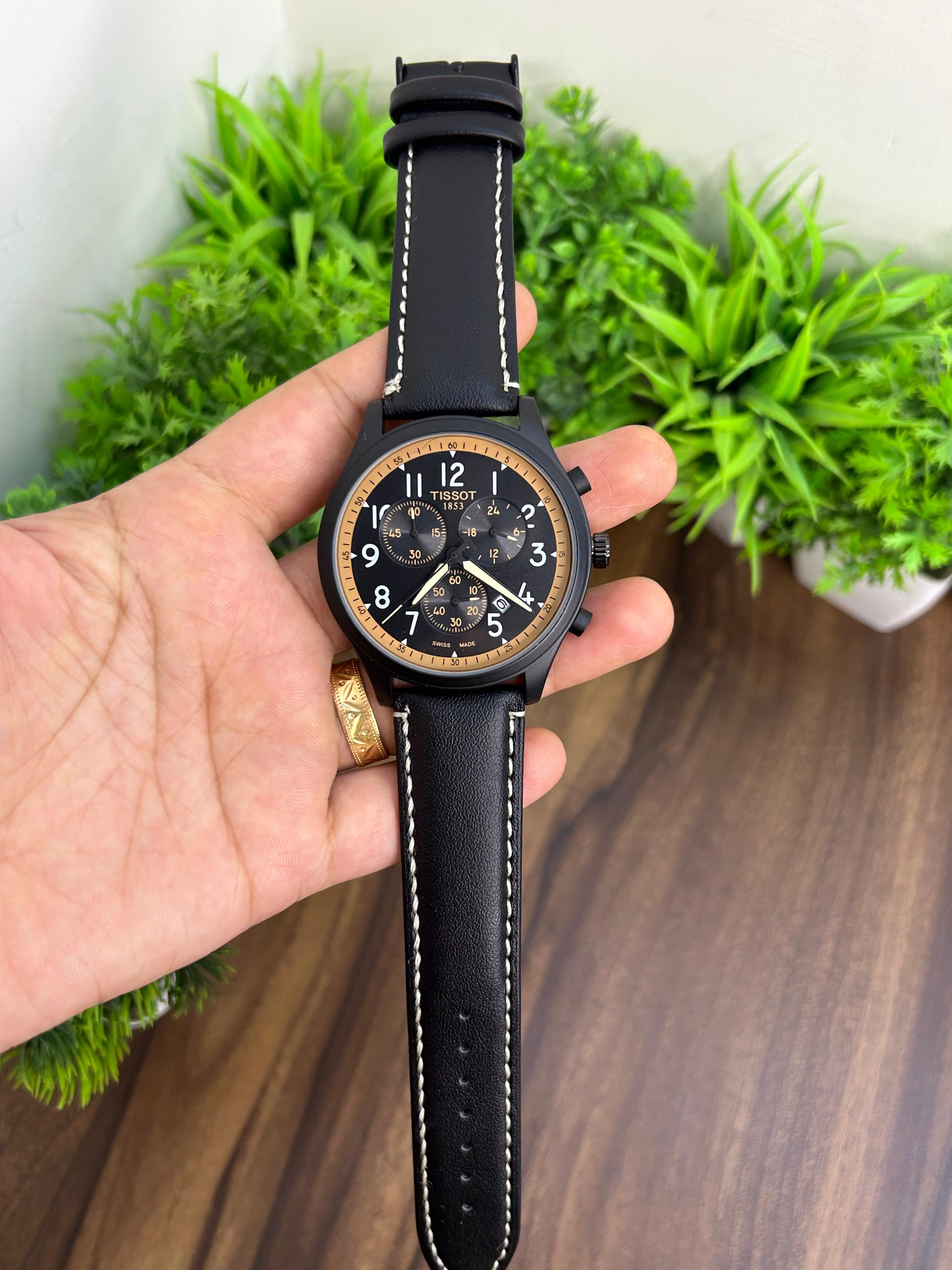 TISSOT CHRONO BLACK DIAL WITH BLACK STRAP