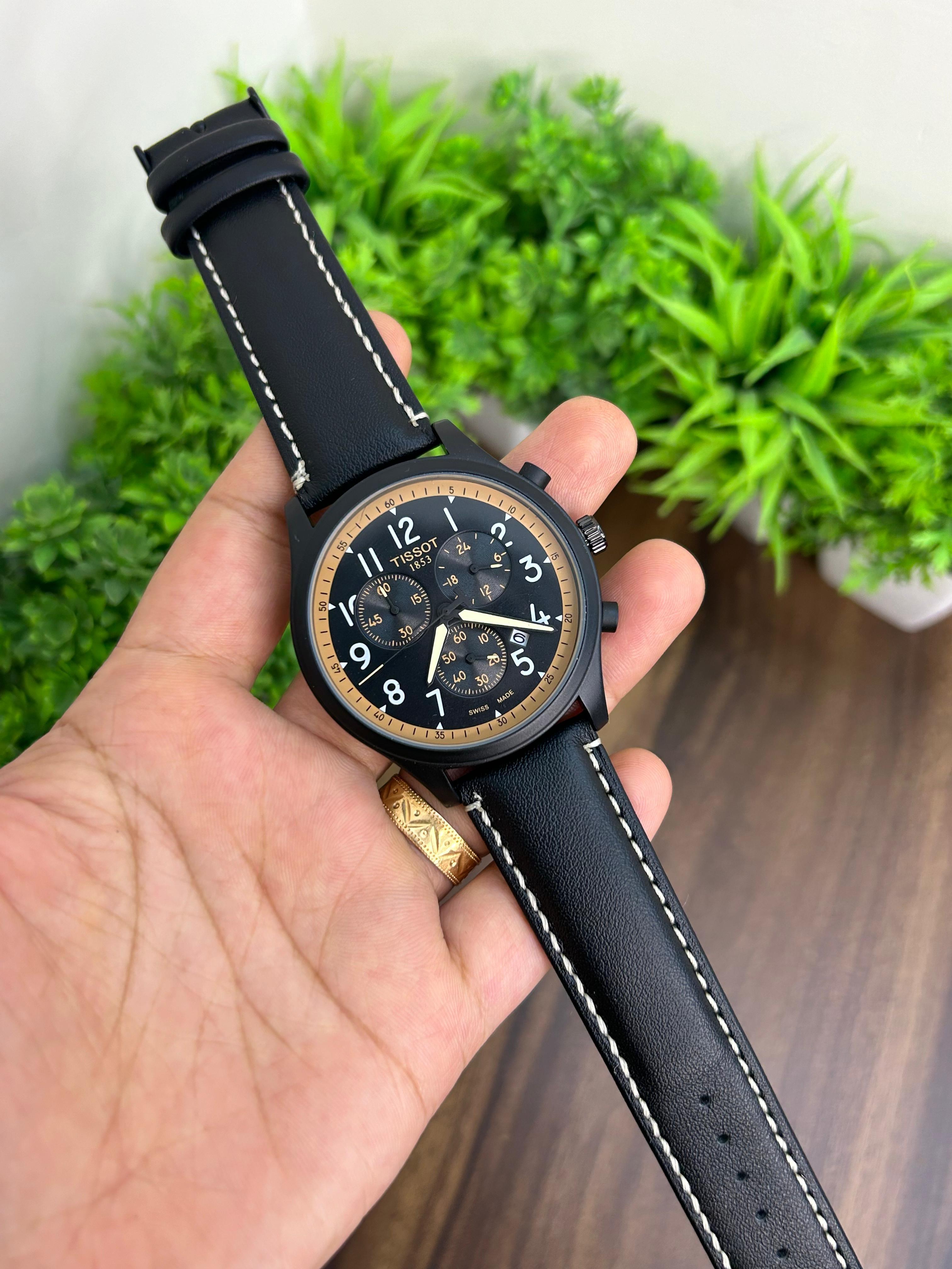 TISSOT CHRONO BLACK DIAL WITH BLACK STRAP