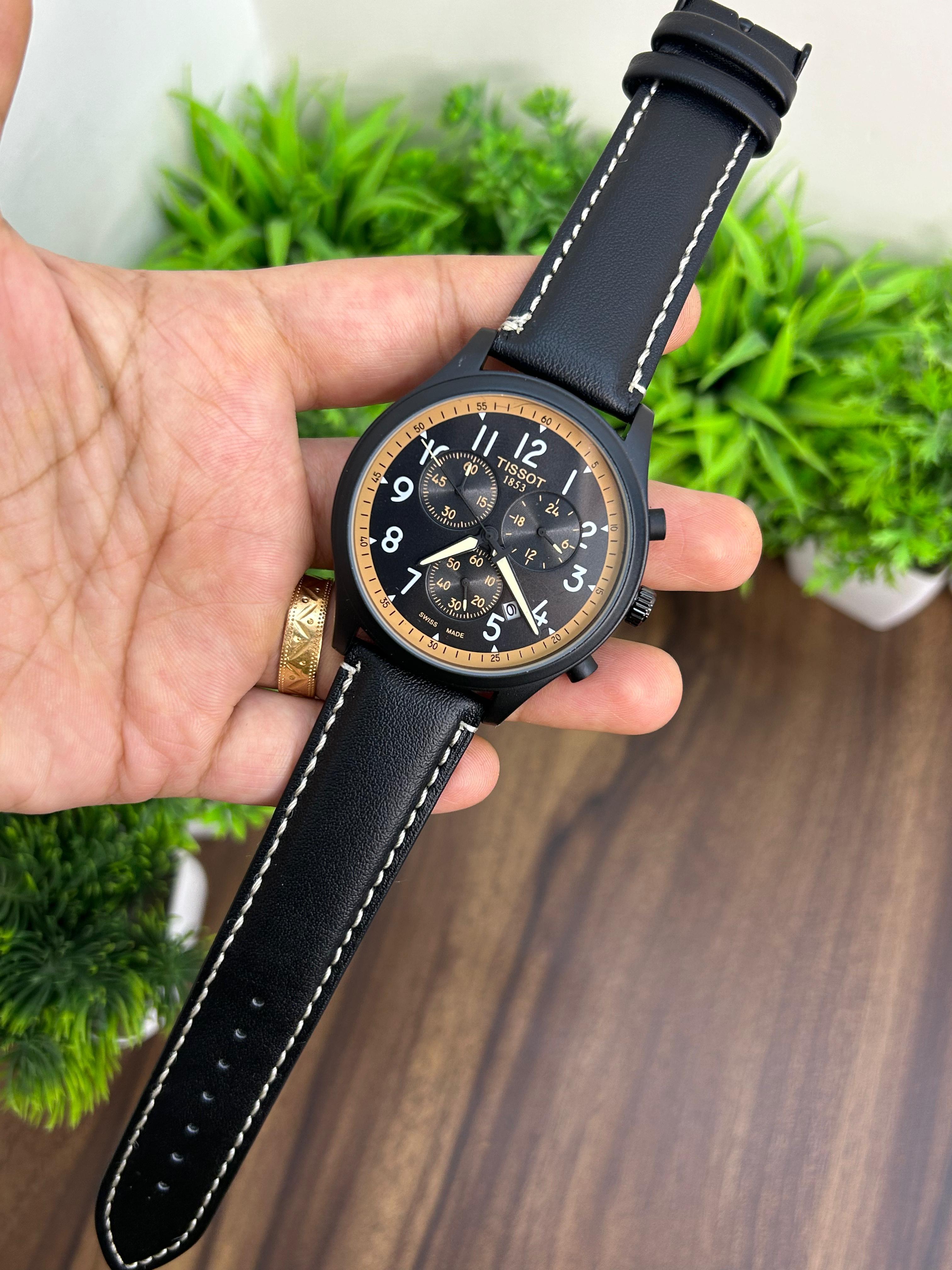 TISSOT CHRONO BLACK DIAL WITH BLACK STRAP